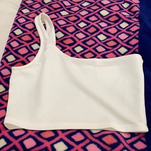 Off the shoulder cropped shirt